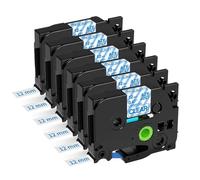 SOLFOVUZ 6PK TZe-231 Blanc 12mm Label Maker Tape Compatible With PT-H100 TZ-231 221 211 Label Printer(Blue on Clear 6pk)