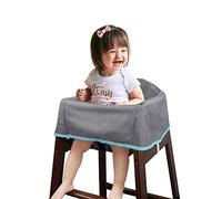 Solfres Dual-Belt High Chair Cover, Baby High Chair Cover, Upgrade Version, for Wooden or Restaurant High Chair, Sturdy and Robust Material, Gray