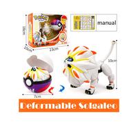 (Solgaleo+Master Ball) Deformable Pokemon Ball Figures Toys Deluxe Kids Gifts Throw N Pop