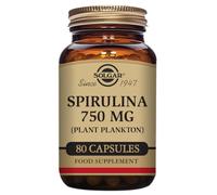 Solgar 750 mg Spirulina Tablets - Pack of 80 - Natural Dietary Supplement - High Concentration of Nutrients - Vegan, Gluten Free and Kosher