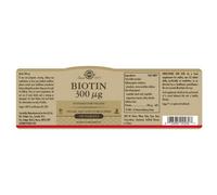 Solgar Biotin 300mcg Tablets 100 Units One Size Golden