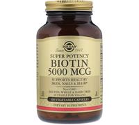 Solgar, Biotin, 5000 mcg, 100 Vegetable Capsules