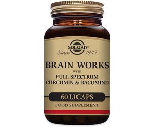 Solgar Brain Works with Full Spectrum Curcumin & Bacomind 60 Capsules