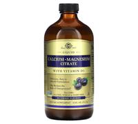 Solgar, Calcium Magnesium Citrate Liquid with Vitamin D3, Blueberry, 16 fl oz (473 ml)