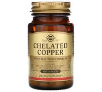 Solgar Chelated Copper 2.5mg 100 Tablets Vegan Immune Support Healthy Hair Skin