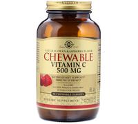 Solgar, Chewable Vitamin C, Natural Cran-Raspberry Flavor, 500 mg, 90 Chewable Tablets