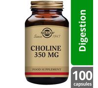 Solgar Choline 350mg 100 Vegetable Capsules- Free from Gluten Dairy Sugar Salt