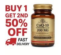 Solgar CoQ-10 200 mg. Vegetarian - 30 Capsules . Buy 1 Get Second 50% off.