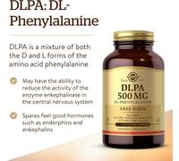 Solgar DLPA 500 mg DL-Phenylalanine Free-Form 50 Vegetable Capsules