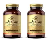 Solgar Ester-C Plus 500 mg Vitamin C (Ascorbate Complex), 100 Vegetable Capsules - Gentle & Non Acidic - Antioxidant & Immune Support - Non GMO, Vegan, Gluten-Free, Kosher - 100 Servings (Pack of 2)