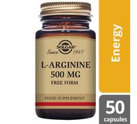 Solgar L-Arginine 500mg 50 Capsules Amino Acid Food Supplement Vegan Gluten Free