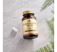 Solgar L-Glutamine 500mg Free Form 250 Vegetable Caps Vegan DATED 09/21