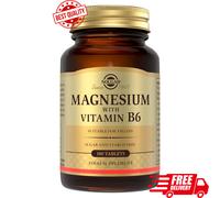 Solgar Tablets Magnesium with Vitamin B6 - Supports Energy & Muscle Function - Vegan - 100 Tablets