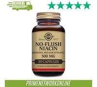 Solgar No-Flush Niacin (Inositol Hexanicotinate) 500mg 50 Capsules 100% GENUINE