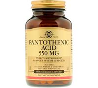 Solgar, Pantothenic Acid, 550 mg, 100 Vegetable Capsules