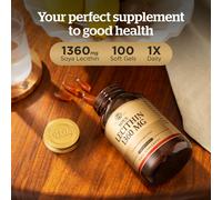 Solgar SOYA Lecithin 1360 Mg Softgels - Pack of 100 - Supports Cell Membrane Structure - Wheat,Gluten and Diary Free