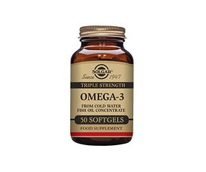 Solgar Triple Strength Omega 3-50 Softgels | High Potency Purified Fish Oil with EPA & DHA to Support Heart Health, Brain & Eyes - Premium Cardiovascular Formula, 50s