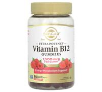 Solgar, Ultra Potency Vitamin B12 Gummies, Raspberry, 1,500 mcg, 60 Gummies