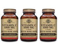 Solgar Vitamin C 1000mg with Rose Hips 250 Tablets X 3