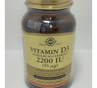 Solgar Vitamin D3 2200 IU 50 Mg Vegetable Capsules Vegan Immune 100 Tablets