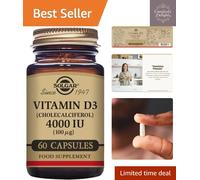 Solgar Vitamin D3 (Cholecalciferol) 4000 IU (100 µg) Vegetable Capsules - Pack of 60