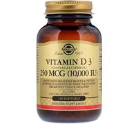 Solgar, Vitamin D3 (Cholecalciferol), 250 mcg, 10,000 IU, 120 Softgels