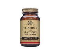 Solgar Vitamin E with Yeast Free Selenium Vegetable Capsules - Pack of 50 | Supports Immune System, Hair & Nails - Protects Against Oxidative Stress - Daily Health Supplement - Vegan Formula