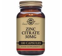 Solgar Zinc Citrate 30mg - Healthy Skin, Hair & Nails - Antioxidant - Healthy Brain Function - Vegan - 100 Vegetable Capsules