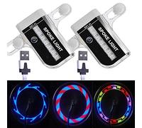 Solhice 2 Tire Rechargeable LED Bike Wheel Lights, Waterproof Bicycle Spoke Lights, 30 Patterns Cycling Tire Lights for Kids Adults Night Riding