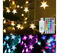 Solhice 40ft Color Changing Star String Lights for Bedroom 120 LEDs, Indoor Christmas Hanging Fairy Lights USB Powered, Starry Lights with Remote, Bunk Bed Lights for Kids Room