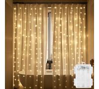 Solhice Fairy Lights for Shower Curtain, 72 x 72 Inches Waterproof Battery Operated Curtain String Lights with 10 Hooks for Bathroom, 180 LEDs Indoor Outdoor Decorative for Bedroom, Patio (NO CURTAIN)