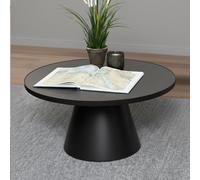 Soli Coffee Table - Round - Black Ceramic - Large