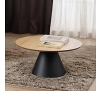Soli Coffee Table - Round - Oak and Black Metal - Large