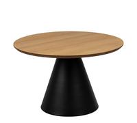 Furniture To Go Soli Round Coffee Table In Oak/black 65X43Cm
