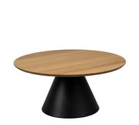 Soli Round Coffee Table in Oak/Black 85x40cm
