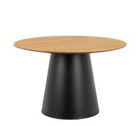 Furniture To Go Soli Round Dining Table in Oak/Black 120x75cm - Black - No - Brown