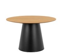 Soli Round Dining Table in Oak/Black 120x75cm