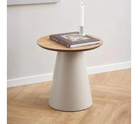 Soli Side Table - Round - Oak and Grey Metal