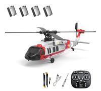 SOLIAXDIY Black Hawk K200 Brushless RC Helicopter, 2.4G 6CH Military RC Helicopter with Optical Flow, Inverted Flight & 3-Speed Modes, 6-Axis Gyro Remote Control Aircraft Model for Adults - 4 Battery
