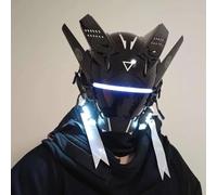 SOLIAXDIY Future Punk LED Mask for Men, Tech-Inspired Cosplay Costume Cosplay Prop for Halloween Party Accessory