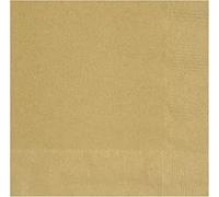 Solid 16cm Disposable Luncheon Paper Napkins Tableware for Celebrations, Parties and Events, Count-20 (Gold)