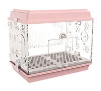 Solid 18.5-inch Parrot Bird Cage for Finches Canaries, Parakeets, Cockatiels Parrotlet, Bird Cage with Detachable Rolling Stand and Water Bottle (1Pink)