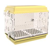 Solid 18.5-inch Parrot Bird Cage for Finches Canaries, Parakeets, Cockatiels Parrotlet, Bird Cage with Detachable Rolling Stand and Water Bottle (2Yellow)