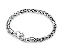 Solid 925 Silver Bracelet Popcorn Chain Mantra Vajra Bracelets for Men 20CM