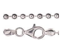 SOLID 925 STERLING SILVER CHUNKY BALL BEAD CHAIN BRACELET - 3mm Gauge - 7.5inch