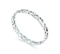 Solid 925 Sterling Silver Heart Stacking Ring 2.5mm Band in Sizes G-Z (K)