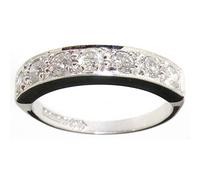 Solid 9ct White Gold Natural 0.42ct Diamond Traditional Eternity Band Ring - Size V