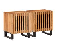 (solid acacia wood, 2 pcs) vidaXL Bedside Cabinet Home Nightstand Bed Table Side Table Solid Wood Mango