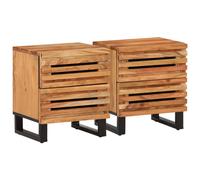 (solid acacia wood, 2 pcs) vidaXL Bedside Cabinet Nightstand Bed Cabinet Bed Table Solid Wood Reclaimed