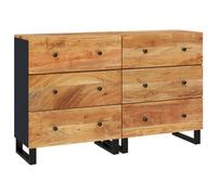 (solid acacia wood, 2 pcs) vidaXL Sideboard Highboard Storage Cabinet Cupboard Side Cabinet Organiser